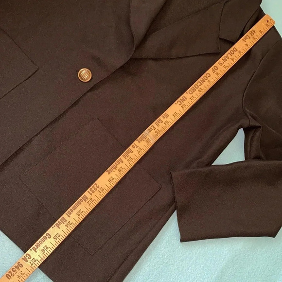 BLAIR BOUTIQUE black blazer suit jacket unlined single button closure size 10 - Picture 6 of 10